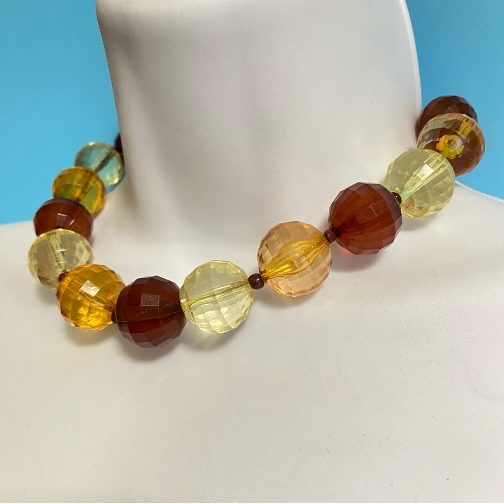 Chunky Acrylic Faceted Beads Necklace